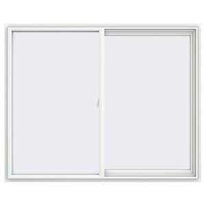 59.5 in. x 47.5 in. V-2500 Series White Vinyl Right-Handed Sliding Window with Fiberglass Mesh Screen