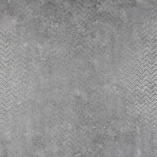 Brewster Chevron Pewter Paper Strippable Roll (Covers 75.6 sq. ft.)