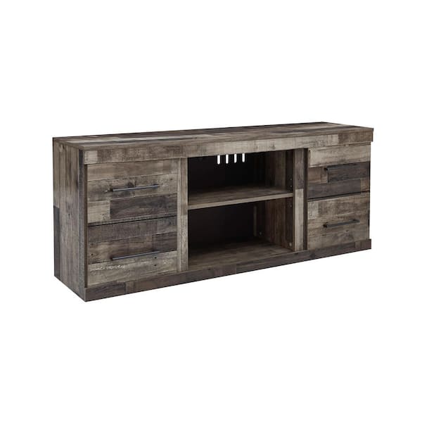 Signature DESIGN BY ASHLEY Derekson Gray TV Stand Fits TV's up to 69 in. with Shelf