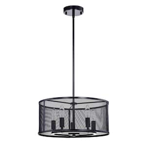 Aludra 5-Light Oil-Rubbed Bronze Round Metal Mesh Shade Chandelier