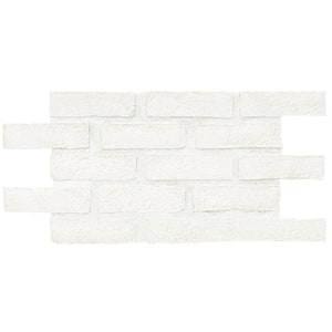 Take Home Tile Sample-Alpine White 4 in. x 4 in. Textured Clay Brick Look Floor and Wall Tile