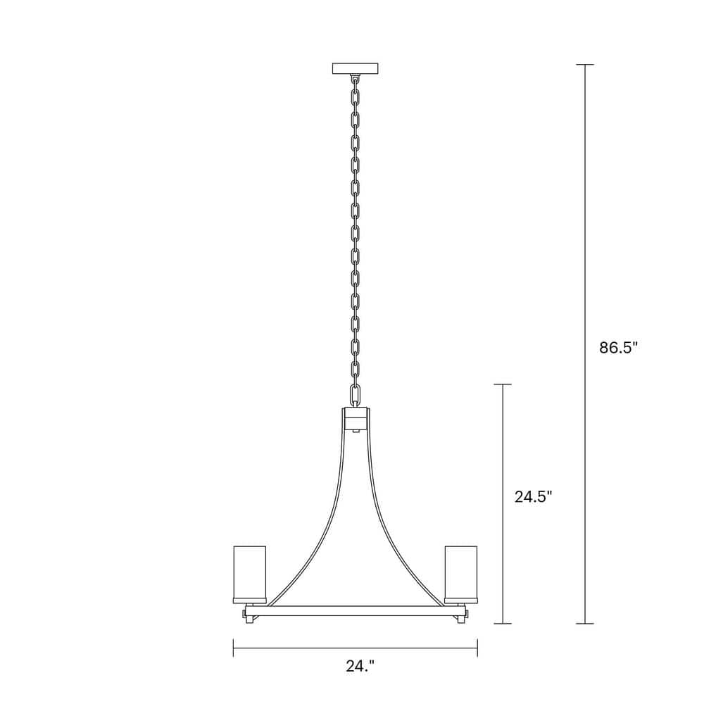 Angelo Distressed Oak & Slate Grey 5-Light Chandelier