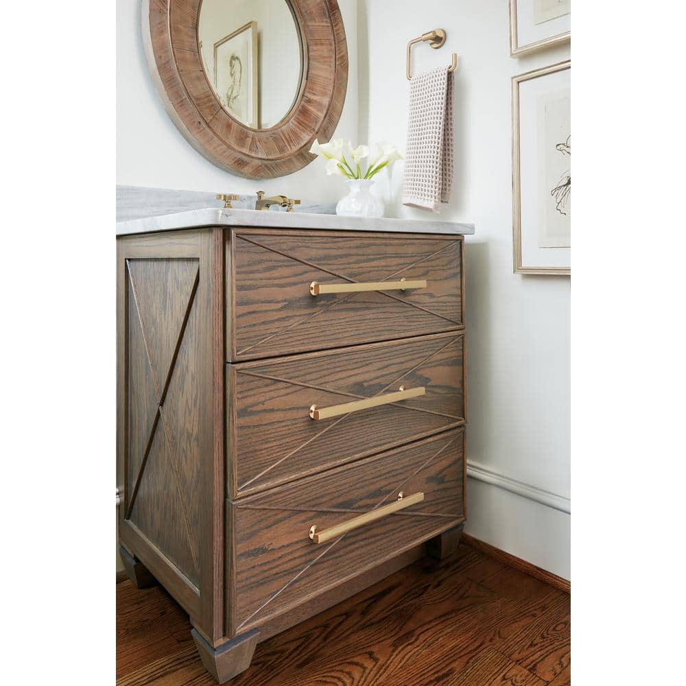 Champagne Bronze Modern Cabinet Drawer Pull with Mounting Hardware