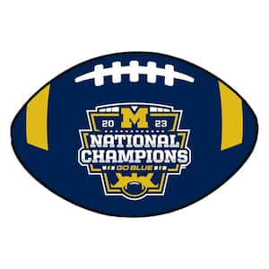 Michigan 2023-24 National Champions  2 ft. x 3 ft. Blue Football Mat Area Rug