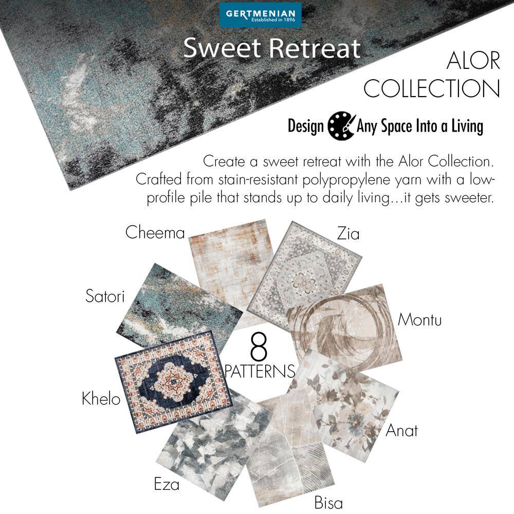 Gray and Beige Abstract Tufted Synthetic 6' x 9' Area Rug
