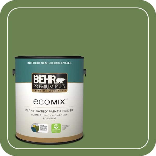 1 gal. #430D-6 Happy Camper Semi-Gloss Enamel EcoMix Plant-Based Interior Paint & Primer