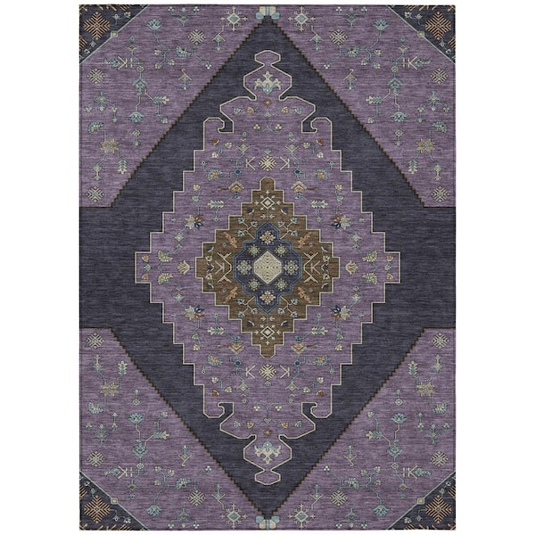 Chantille Machine Washable Indoor/Outdoor Abstract ACN2472 Plum 9 ft. x 12 ft. Area Rug