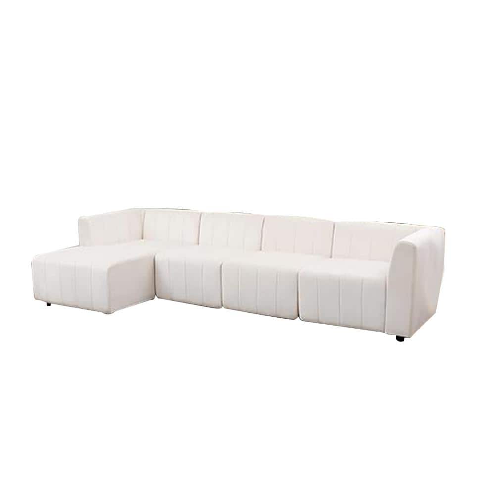 Russelle loll 118 in Straight Arm 4-Piece Microfiber L-Shaped Sectional Sof