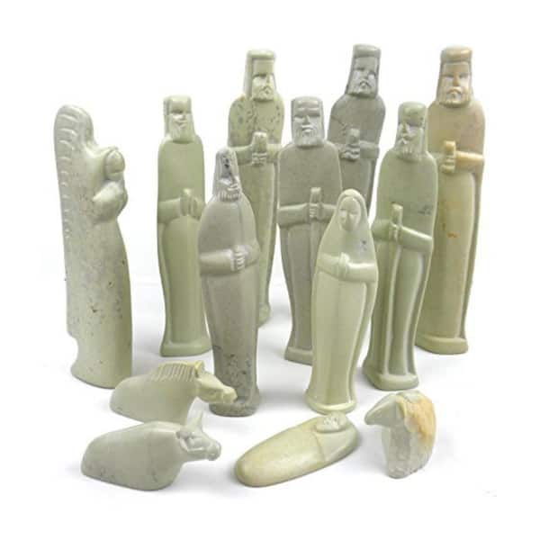 Unbranded Kenya Soapstone Nativity Set with 6 inch Figurines