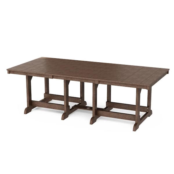 Heritage Tudor Brown HDPE Plastic 44 in. x 94 in. Outdoor Dining Table