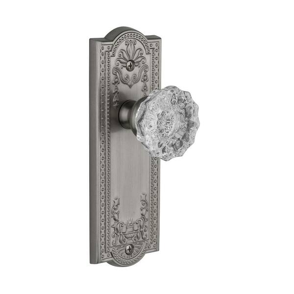 Grandeur Parthenon Satin Nickel Plate with Passage Versailles Crystal Knob