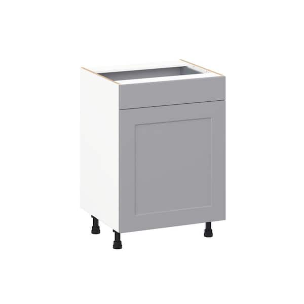 Roseland 24 in. W x 21 in. D x 34.5 in. H Assembled Shaker Bath Base Kitchen Cabinet in Slate Gray with 1 Drawer
