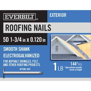 5D 1-3/4 in. Roofing Nails Electro-Galvanized 1 lb (Approximately 144 Pieces)