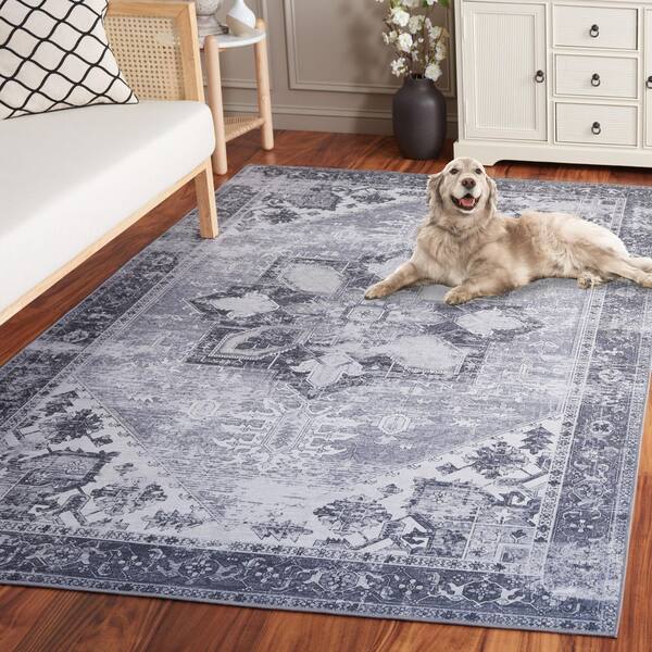 SAFAVIEH Tucson Gray 9 ft. x 9 ft. Machine Washable