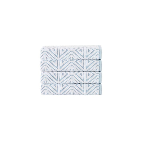 Enchante Home Glamour 4-Piece Turquoise Turkish Cotton Hand Towels