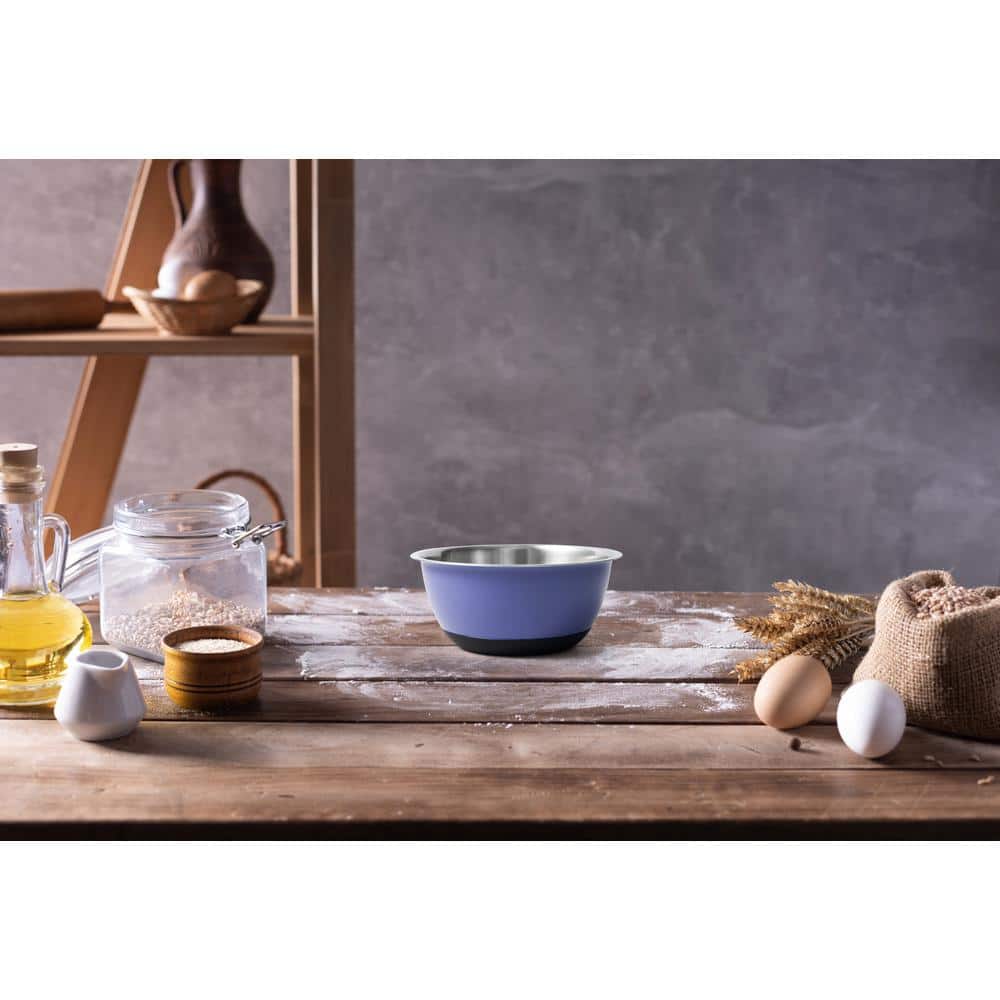 Purple Stainless Steel 6.25 Quart Mixing Bowl with Non-Skid Base