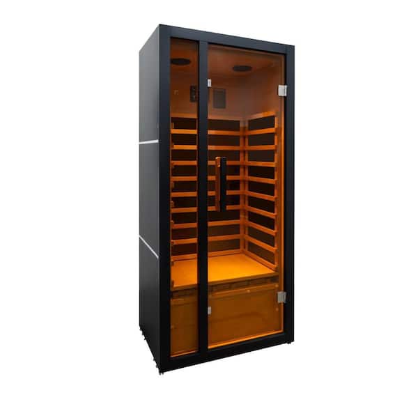 1-Person Indoor Hemlock Infrared Sauna-Black
