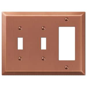 Metallic 3 Gang 2-Toggle and 1-Rocker Steel Wall Plate - Antique Copper