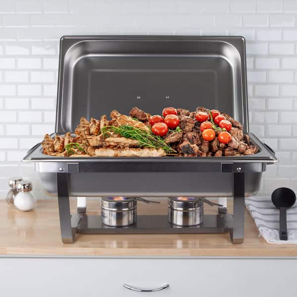 KITCHEN LIVING 7.5 QT STAINLESS STEEL BUFFET SERVER WITH WARMING