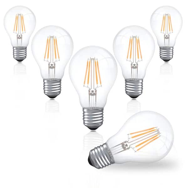 Maxax 6-Watt (60-Watt Equivalent), A19 LED, Dimmable Light Bulb, Daylight E26/Medium (Standard) Base 2700K (Set of 6)