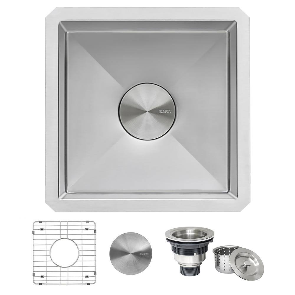 Ruvati 15" Stainless Steel Undermount Bar Prep Sink with Accessories
