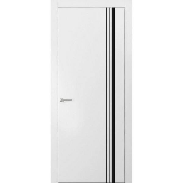 0011 30 in. x 84 in. Left-Hand/Inswing Solid White Wood Single Prehung Interior Door with Hardware