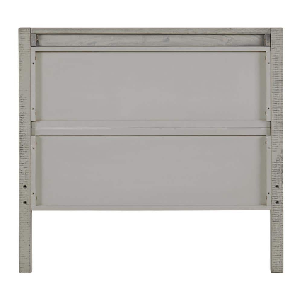 Windsor Driftwood Gray Twin Wood Bed with Headboard and Slats
