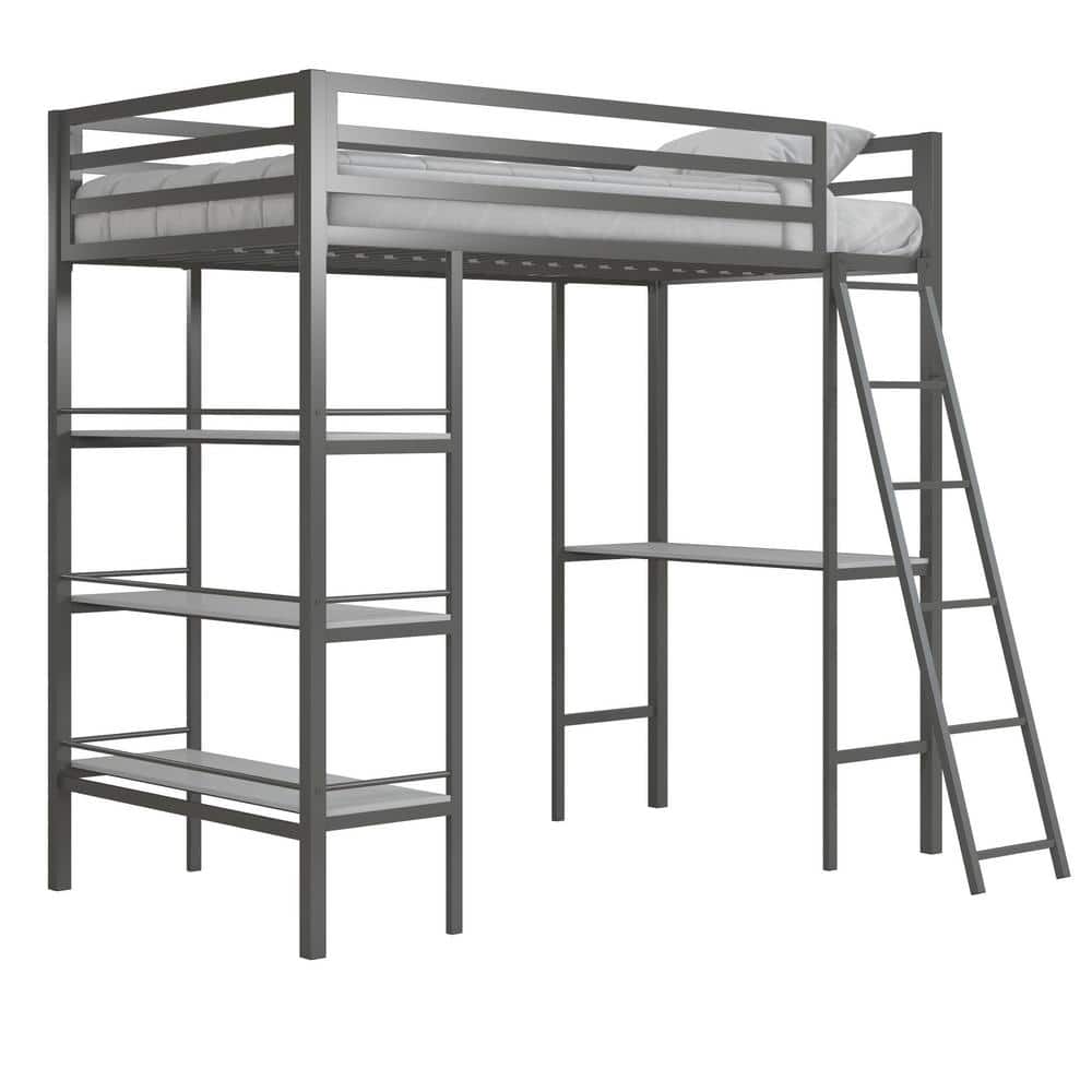 Little Seeds Nova Metal Gray, Ikea Metal Loft Bed Weight Limit