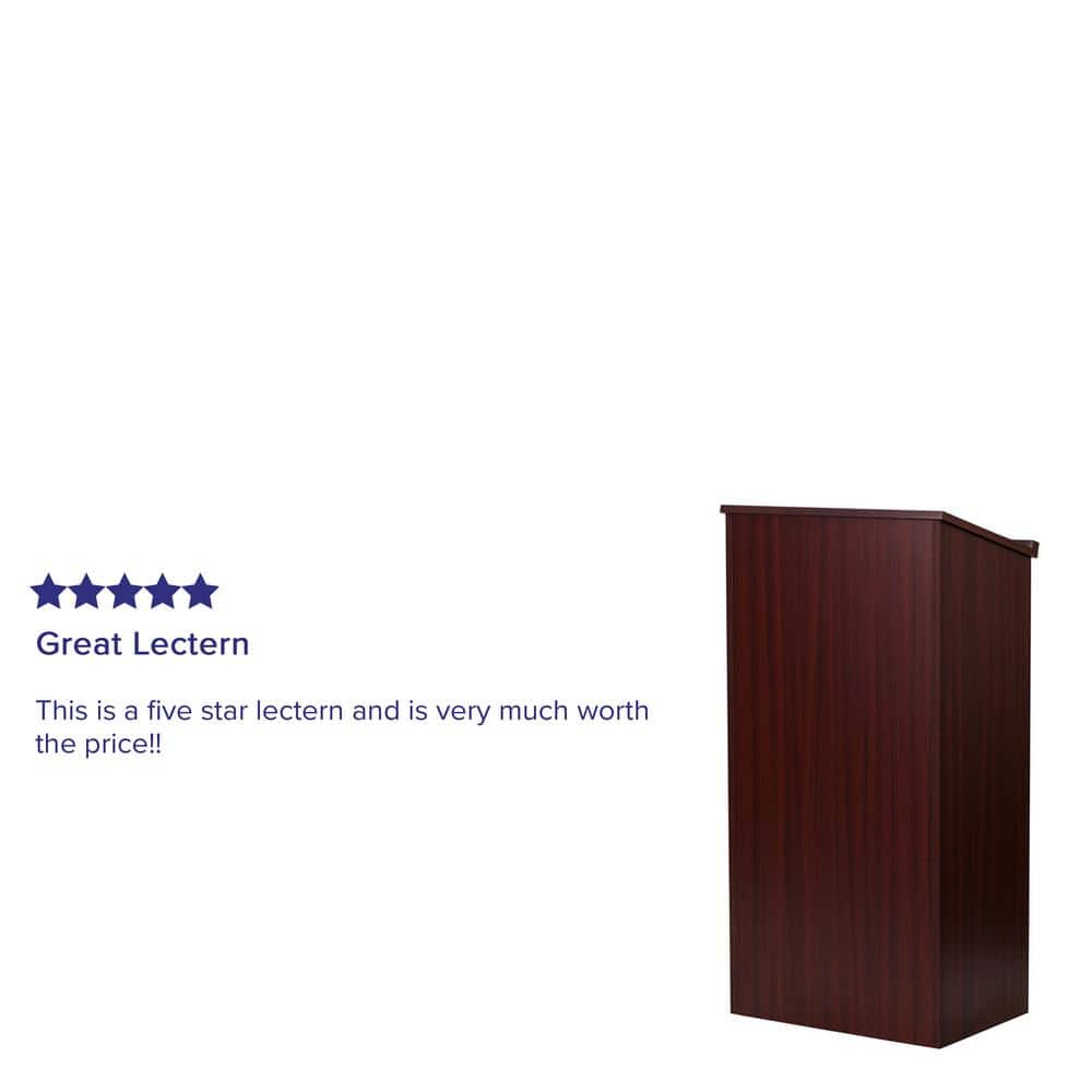 Mahogany Finish Adjustable Shelf Standing Lectern