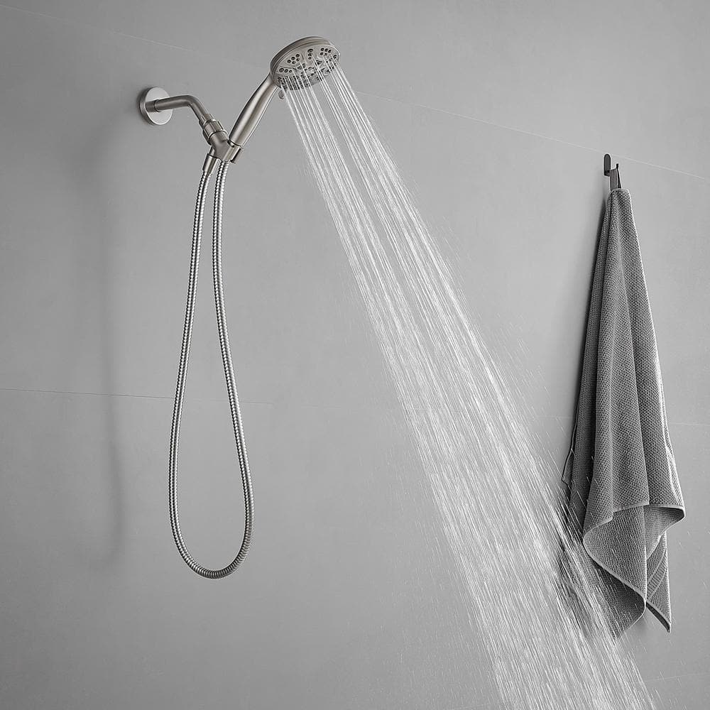 Brushed Nickel Wall Mount Handheld Shower Head with Adjustable Bracket