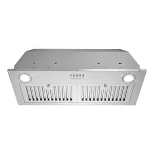 30 in. 380 CFM Convertible Ductless Insert Range Hood in Stainless Steel with Permanent Filters