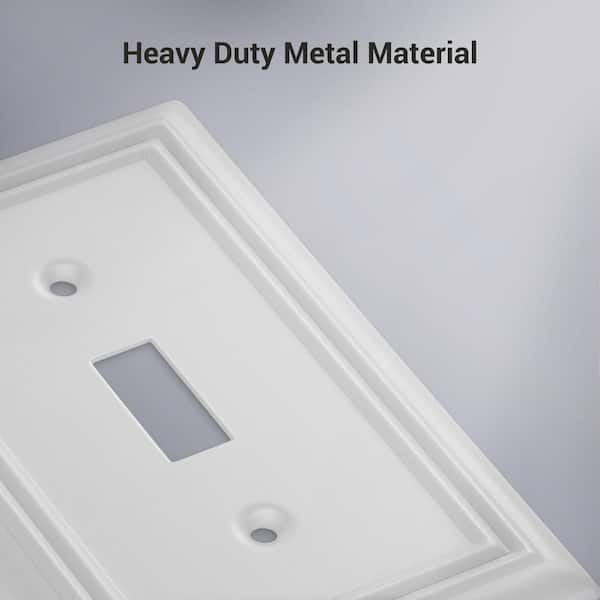1-Gang White Toggle Metal Wall Plates (4-Pack)
