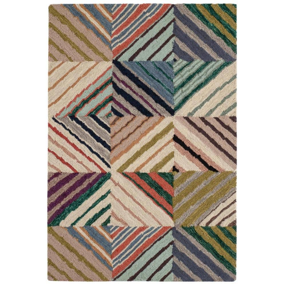 DASH & ALBERT Potter Hand Micro Hooked Wool Multi 5 ft. x 8 ft. Indoor ...