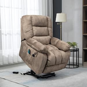Camel Chenille Standard (No Motion) Recliner with Power Lift