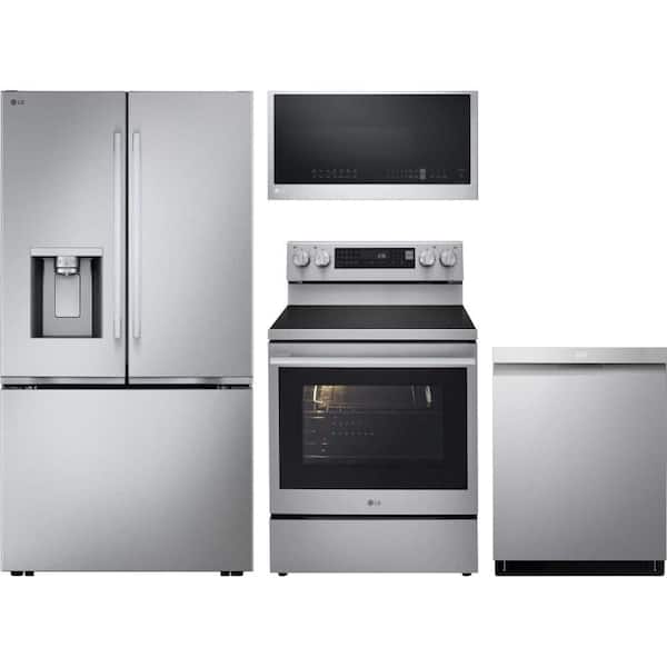24 cu. ft. Counter Depth�Refrigerator with 5 Burner Freestanding Range and Dishwasher with QuadWash