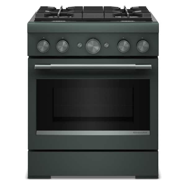 30 in. 4 Burners Commercial-Style Dual Fuel Range in Juniper with No Preheat Air Fry Mode