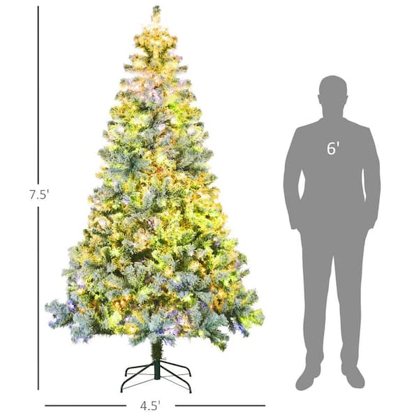 JUJABU 88.5 in. H Holiday Green Artificial Christmas Tree with