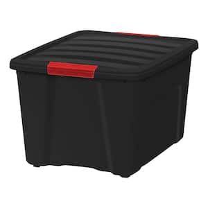 38 Qt. Stack and Pull Nesting Storage Box, in Black