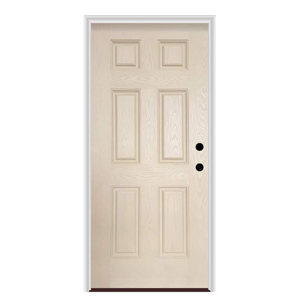 32 in. x 80 in. Left-Hand/Inswing 6 Panel Oak Fiberglass Prehung Door price history on PriceWatchPro