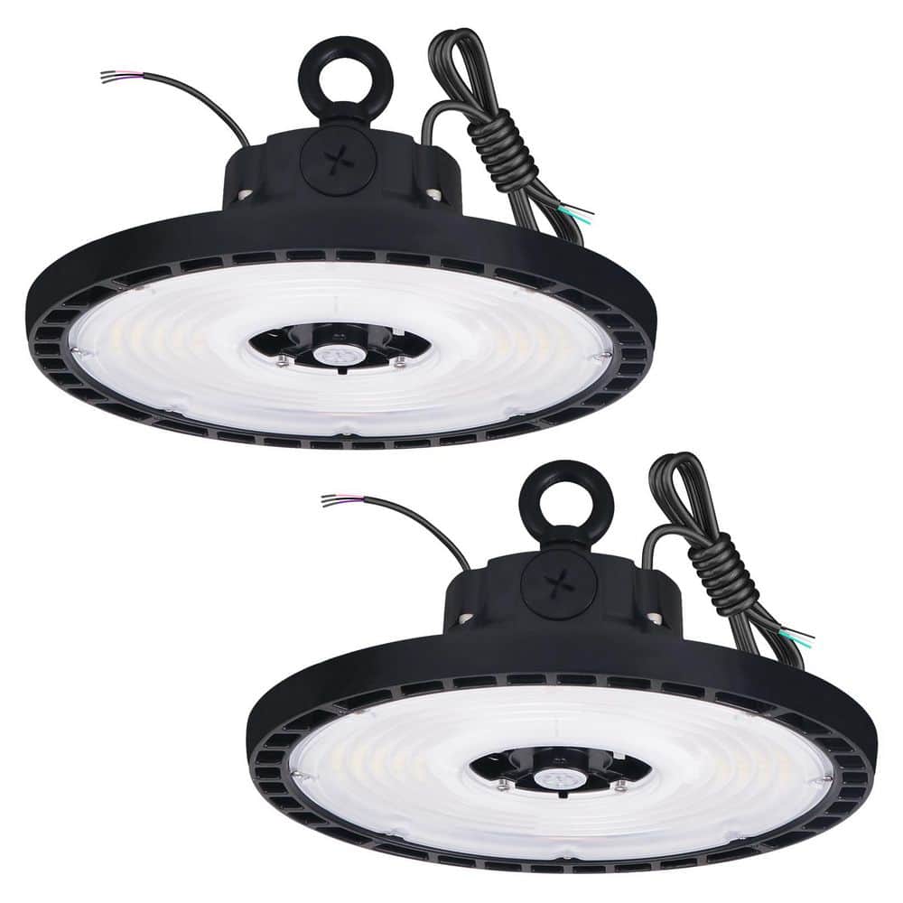 Integrated LED 150-Watt UFO High Bay Light, 2CCT, Up to 21450LM, 90º Beam, Dimmable, IP65, UL & DLC Premium Black 2 Pack price history on PriceWatchPro