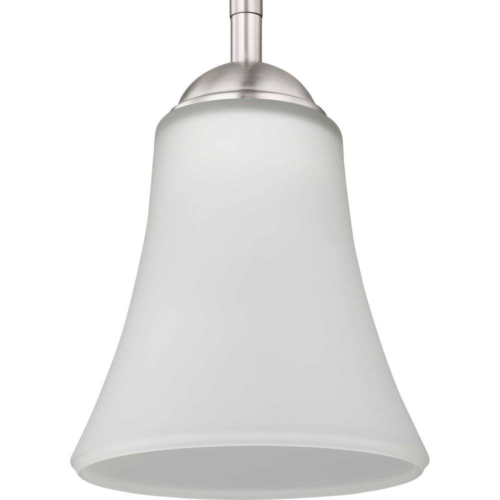 Angelic Brushed Nickel Mini Pendant with Etched Glass Shade