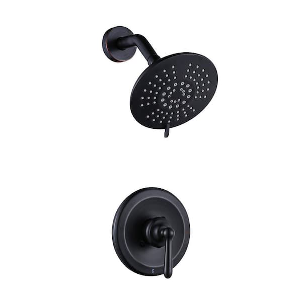 Single Handle 5-Spray Shower Faucet 1.8 GPM with High Pressure Showerhead in Oil Rubbed Bronze (Valve Included)