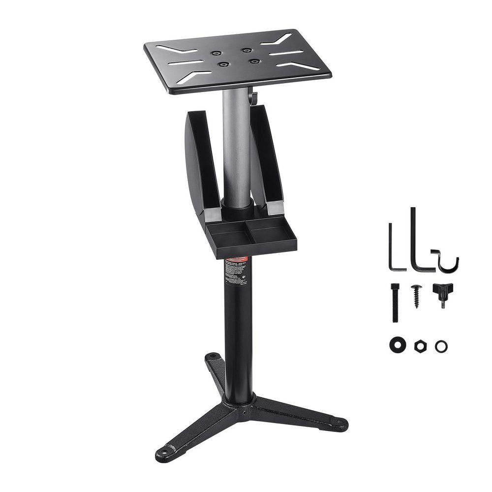 Bench Grinder Stand, Bench Grinder Vise Floor Pedestal with 12 in. x 10 in. Mounting Plate, 5-Level Height Adjustable