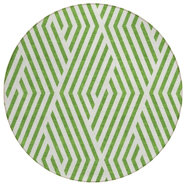 Addison Rugs Chantille ACN550 Graphite 8 ft. x 8 ft. Round Machine Washable Indoor/Outdoor Geometric Area Rug