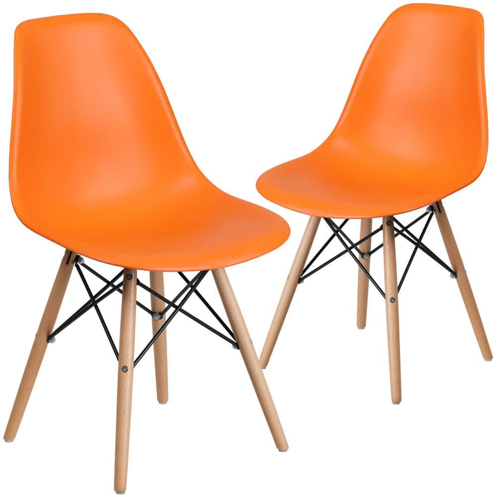 Carnegy Avenue Orange Plastic Party Chairs (Set of 2) CGAFH224440OR