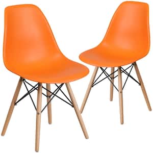 Orange Plastic Party Chairs (Set of 2)