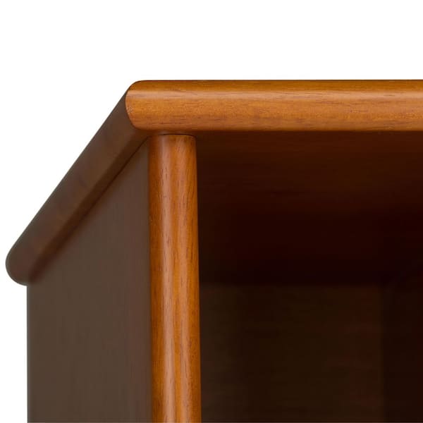 Draper 64 in. Tall Solid Wood 6-Cubbie Bookcase in Teak Brown (Set of 2)
