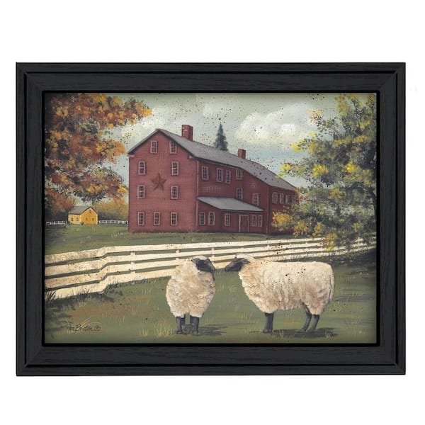 HomeRoots Charlie Hancock Sheep 1-Piece Framed Wall Art 15 in. x 19 in.