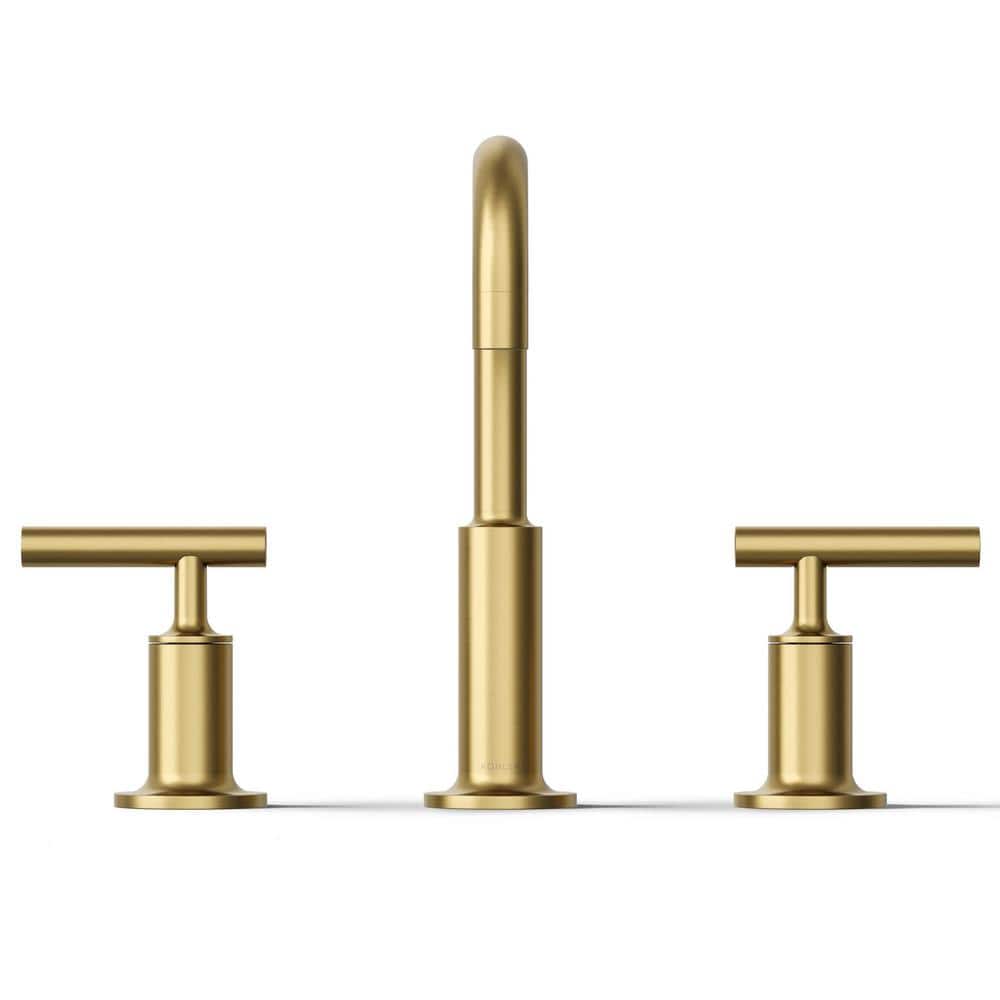 Vibrant Brushed Moderne Brass Widespread Bathroom Faucet