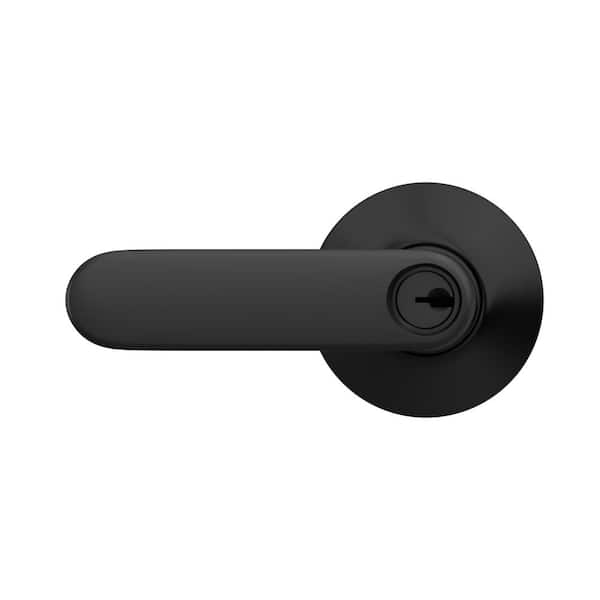 Schlage Davlin Matte Black Keyed Entry Door Lever F51A DAV 622